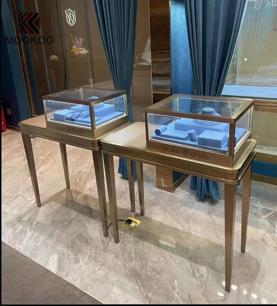 Luxury-LED-Gold-Jewelry-Display-Case-Vitrine high quality
