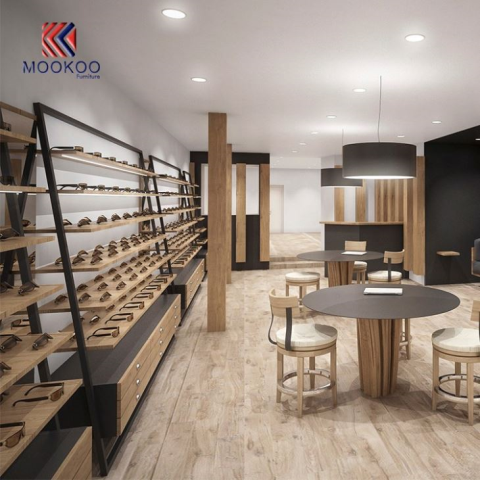 Testreszabott optikai fa és fém kiállítási állvány belsőépítészeti kialakítás