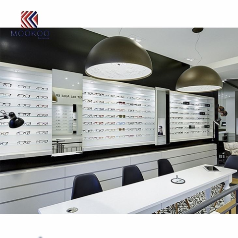 Modern optikai keret, bemutatóterem belsőépítészet