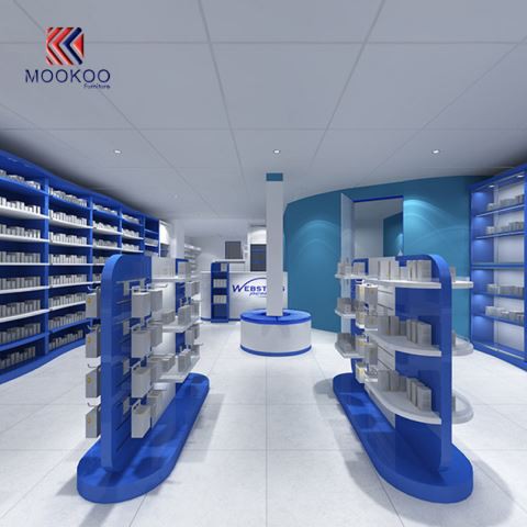 Testreszabott Farmacia üzlet belső bútorok kábítószer-kijelzője