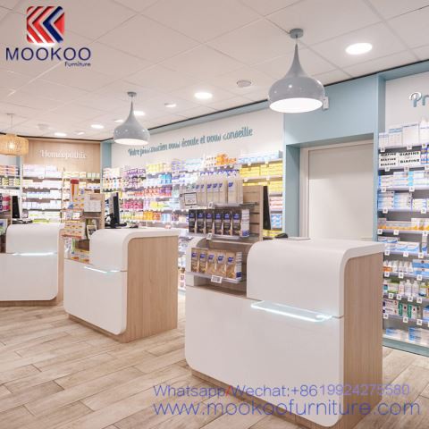 Modern stílusú gyógyszertár bolt